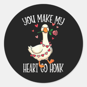 Du bringst mein Herz zum Hupen, Valentins-Gans Runder Aufkleber