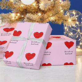 Du bringst mein Herz zum Lächeln in Rosa romantisc Geschenkpapier