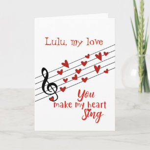 Du bringst mein Herz zum Singen, Valentine Karte