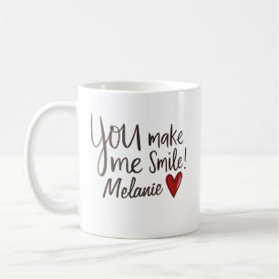 Du bringst mich zum Lächeln und Herzschlag Valenti Kaffeetasse