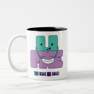 Du bringst mich zum Lächeln! Zweifarbige Tasse
