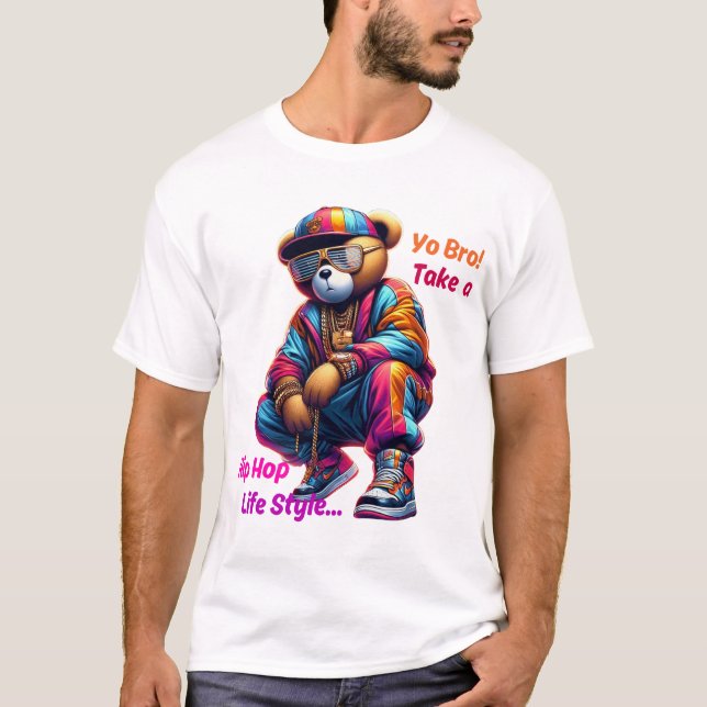 "Du Bro!" Ein HipHop Lifestyle - Bärenstil T-Shirt (Vorderseite)