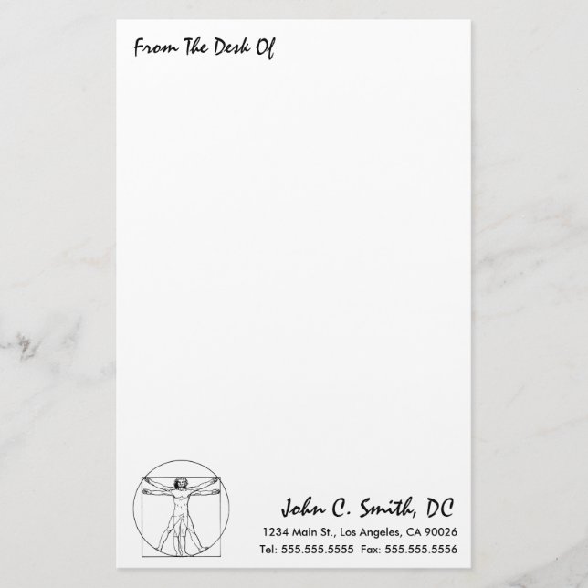 "Du Bureau De" Papeterie Chiropratique (Devant)