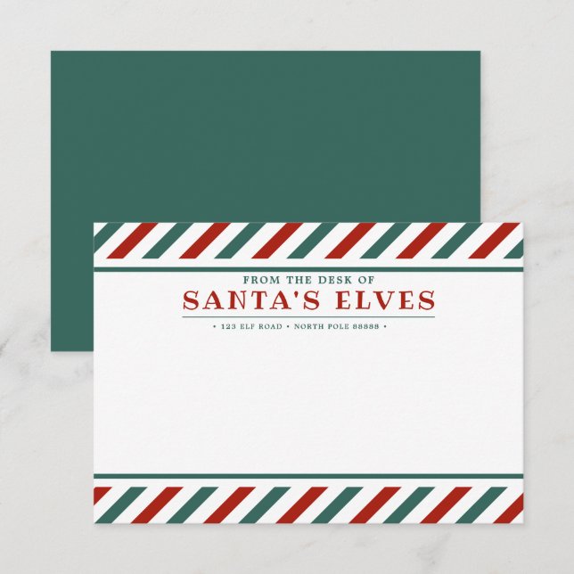 Du bureau des lutins du Père Noël Carte de vœux vi (Devant / Derrière)