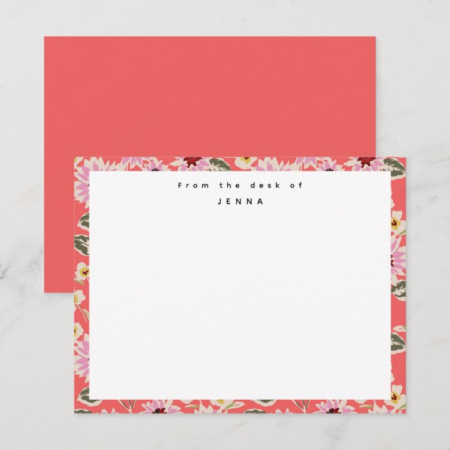 Du Bureau Du Modèle Floral Vibrant (Devant / Derrière)