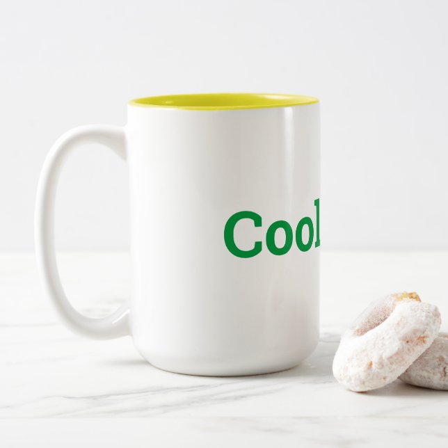 Du Cool. 15oz Tasse mit zwei Tonarten (Mit Donut)