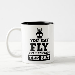 Du darfst fliegen, aber ich Kontrolle der Sky Air Zweifarbige Tasse