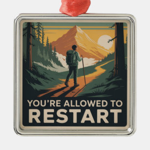 Du darfst neu starten ornament aus metall