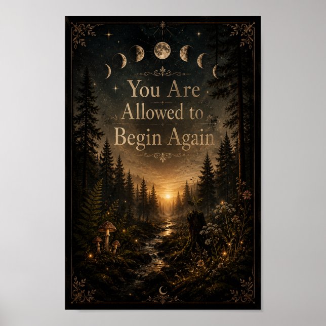 Du darfst noch einmal beginnen | Düsterer Wald Poster (Vorne)