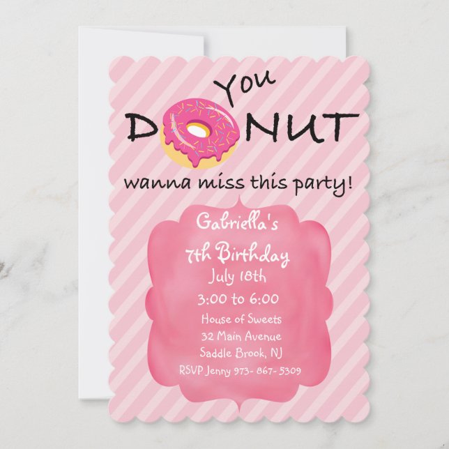 Du DONUT wollen dieses Party Mädchen Einladung ver (Vorderseite)