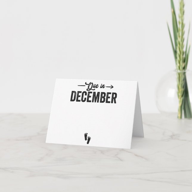 Dû en Décembre Faire-part bébé Grossesse cadeau (Devant)