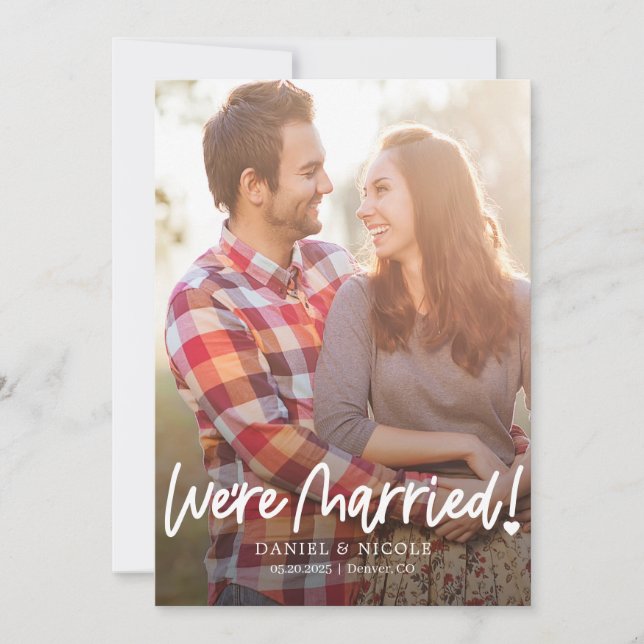 Du Faire-part de Mariage de couleur modifiable au  (Devant)