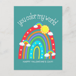 Du färbst meine Welt| Kinder Valentine Postkarte