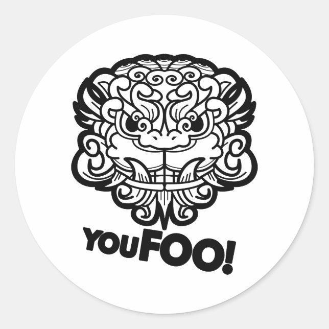 Du Foo! Runder Aufkleber (Vorderseite)