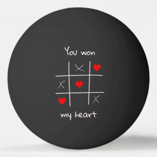 Du gewann mein Herz Tic-Tac-Toe Funny Valentine's Tischtennisball