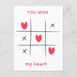 Du gewann mein Herz, Valentinenkarte, Grußkarten Postkarte