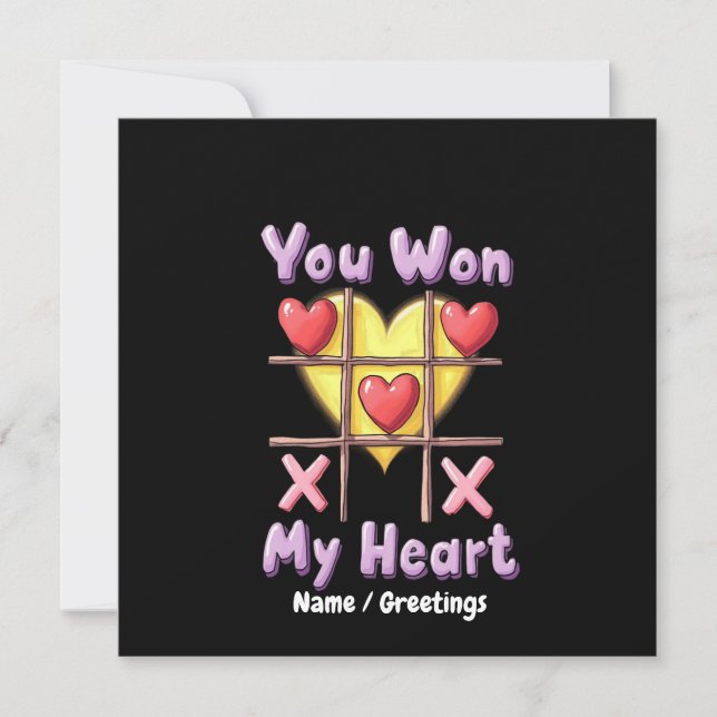 Du gewinnst den romantischen und Niedlichen Valent Einladung (Vorderseite)