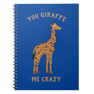Du Giraffe Mich Verrückt Lustige Zoo Safari Tier W Notizblock