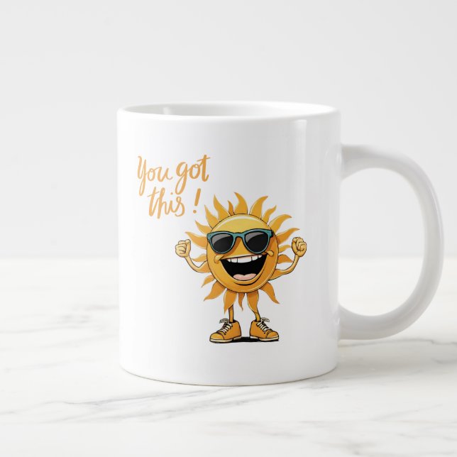 Du Got diese sonnige Sonne mit Sonnenbrille Jumbo-Tasse (Rechts)