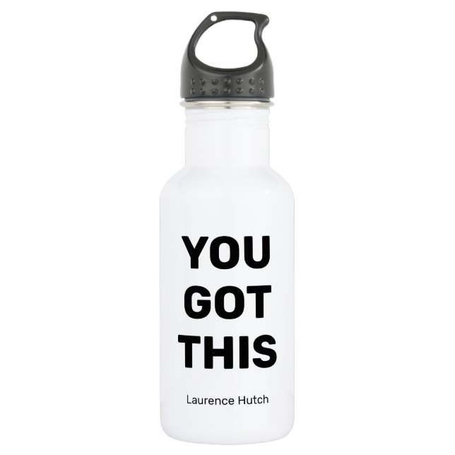 Du Got dieses Schwarz-Weiß-Personalisierte Edelstahlflasche (Vorderseite)
