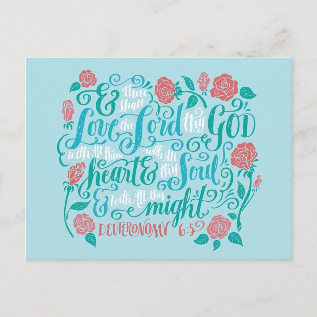 Du hältst die Liebe des Herrn, deines Gottes Postkarte (Vorderseite)