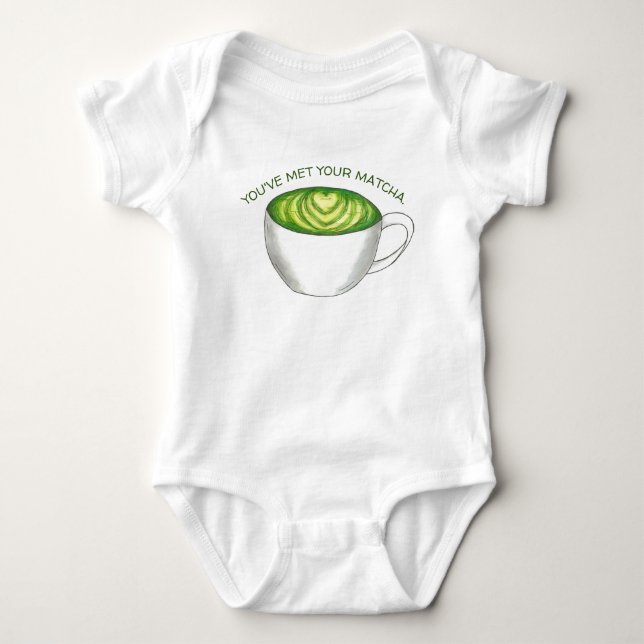 Du hast deine Match Matcha Green Tea Latte Liebe g Baby Strampler (Vorderseite)