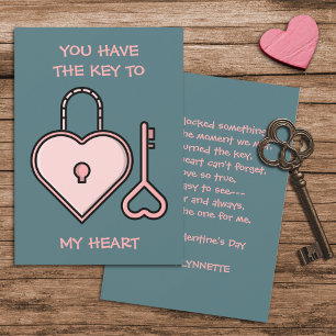 Du hast den Schlüssel zu meinem Herzchen Valentine Feiertagskarte