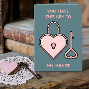 Du hast den Schlüssel zu meinem Herzchen Valentine Feiertagskarte