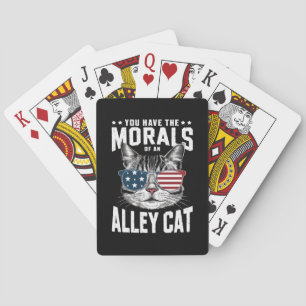 Du hast die Moral einer Straßenkatze Lustiger Witz Spielkarten