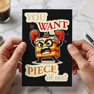 Du hast ein Stück von mir gewollt. Angry cake komi Postkarte