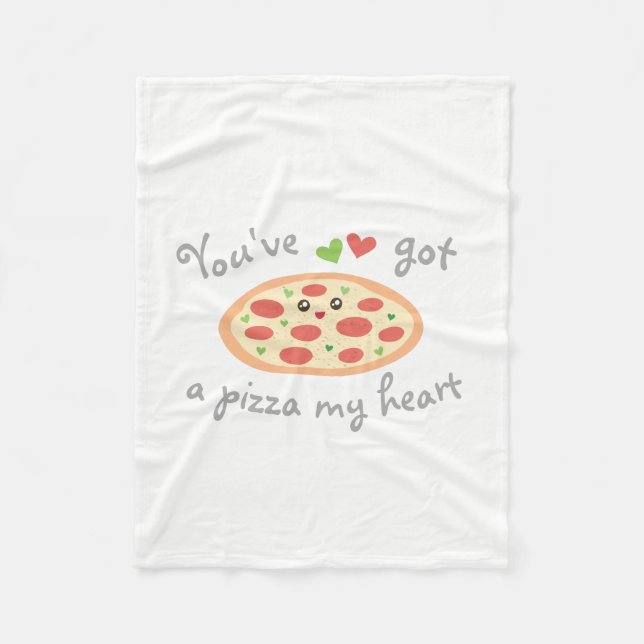 Du hast eine Pizza My Heart Niedlich Funny Liebe P Fleecedecke (Vorderseite)