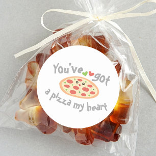 Du hast einen Pizza My Heart Funny Punny Food Spaß Runder Aufkleber