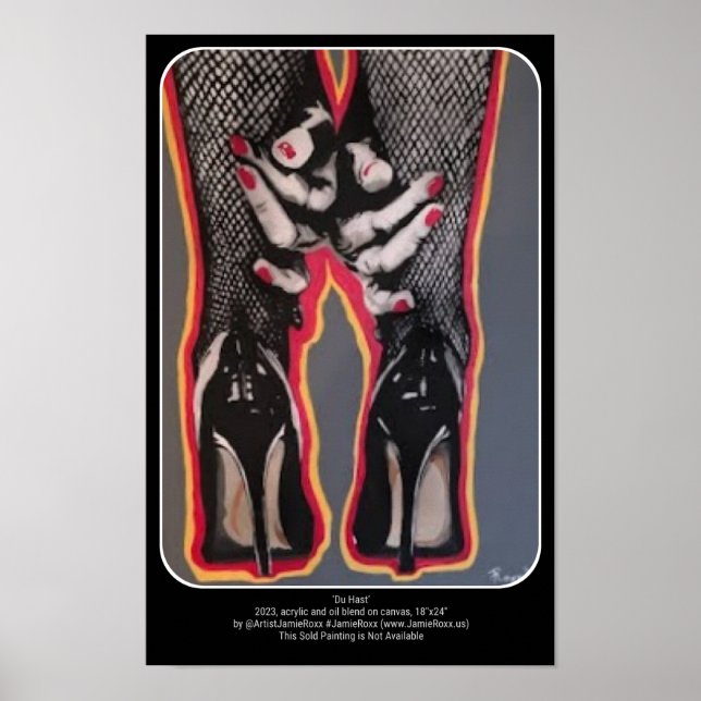 'Du hast' Gemälde an einem Poster (Vorne)