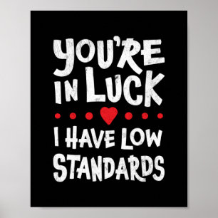 Du hast Glück, dass ich ein Low-Standards-Poster h Poster
