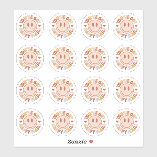 Du hast Happy Mail Groovy Smile Sticker Sheet Got (Blatt)