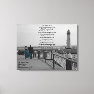 Du hast mein Handgedicht mit Leuchtturmfotografie  Leinwanddruck