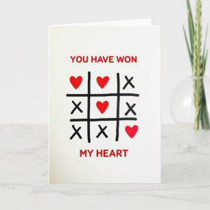 Du hast mein Herz gewonnen Tic Tac Toe Karte