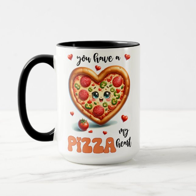 Du hast mein Herz Pizza Niedlichen Geschenke Tasse (Links)