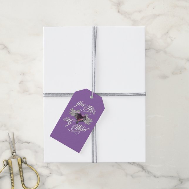 Du hast mein Herz rosa Geschenkanhänger (Mit Garn)