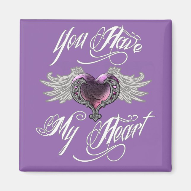 Du hast mein Herz rosa Magnet (Vorne)