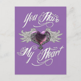 Du hast mein Herz rosa Postkarte