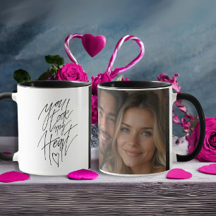Du hast mein herzromantisches Schwarzes Foto genom Tasse