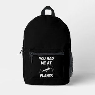 Du hast mich bei Flugzeugen überzeugt, Lustig, Ein Bedruckter Rucksack