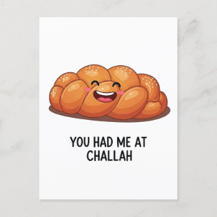 Du hast mich beim Challah-Brot Hanukkah Jüdisch üb Einladungspostkarte