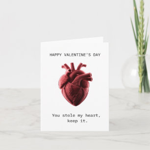 Du hast mir am Valentinstag das Herz gestohlen Karte