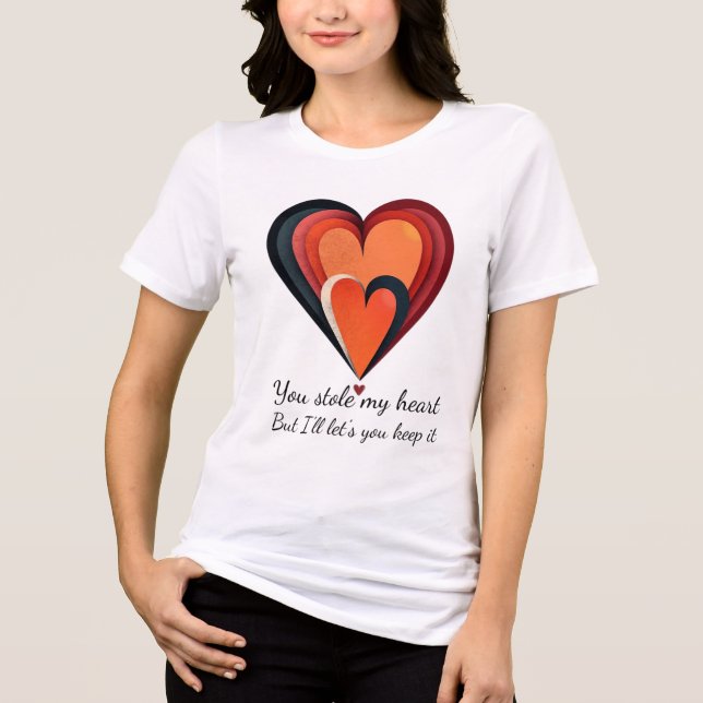 Du hast mir mein Herz gestohlen - Romantische Gesc Tri-Blend Shirt (Vorderseite)