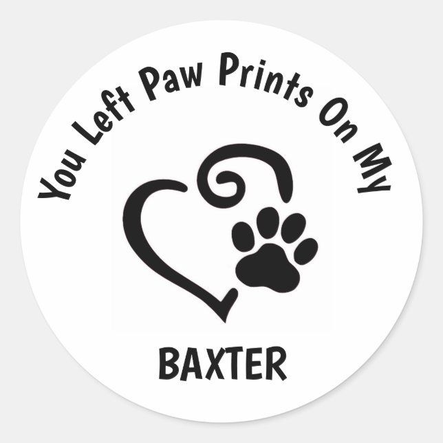 Du hast mir Paw Prints Verlassen Runder Aufkleber (Vorderseite)