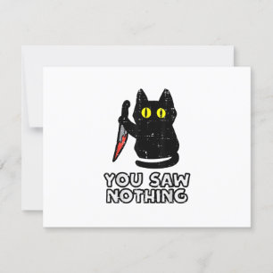 Du hast nichts Black Cat Funny Halloween gesehen RSVP Karte