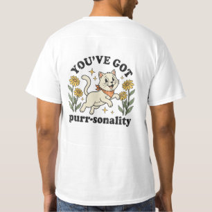 Du hast Persönlichkeit - Retro 70er verspielte Kat T-Shirt