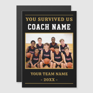 Du hast uns überlebt Trainer Basketball Foto Magne Magnetkarte